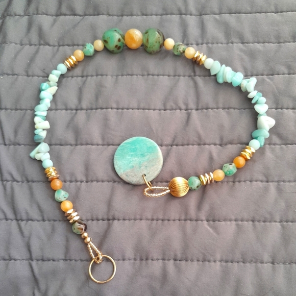 Hand Crafted Other - Handmade Amazonite w/Yellow Jade Sun Catcher